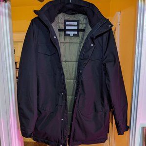 Goodfellow & Co men's small black olive green insulated hooded winter coat